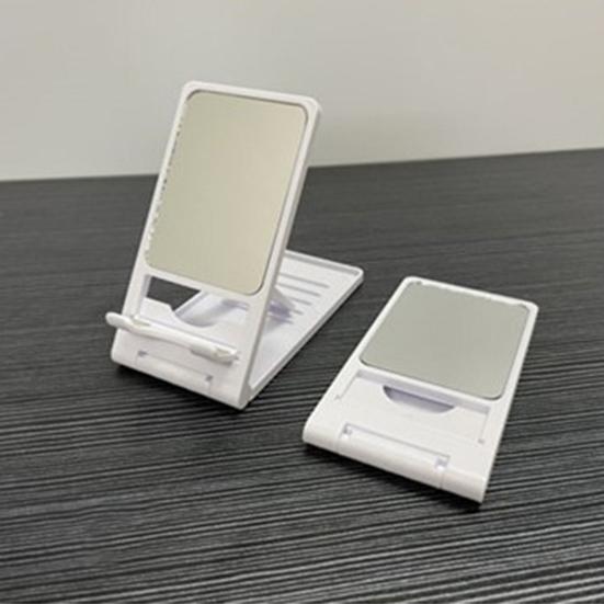 Stojak na telefon z regulowanym składanym lustrem Stabilne podparcie Uchwyt na tablet Lazy Uchwyt na telefon na biurko Mobilny