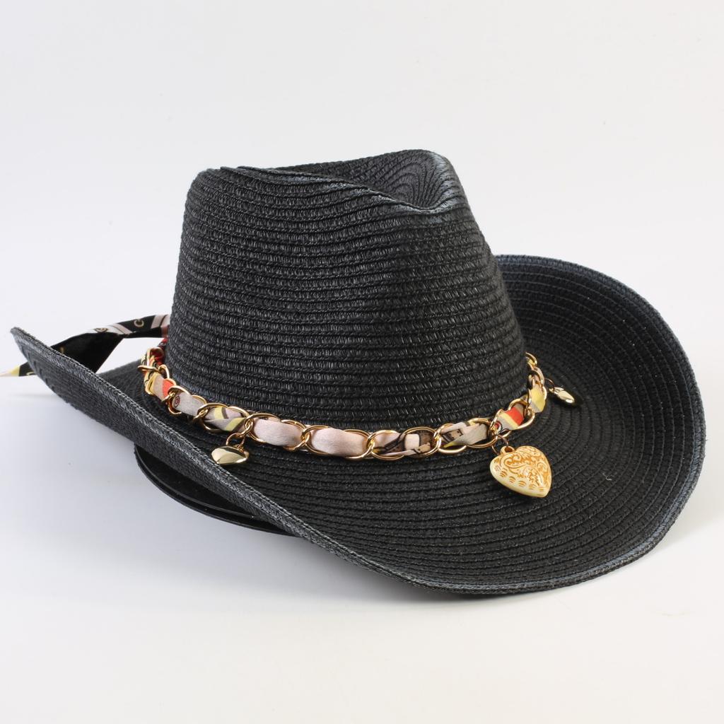 Popular European and American Western Cowboy Straw Hat Men's and Women's Fashion Shade Straw Hat Outdoor Western Cowboy Hat