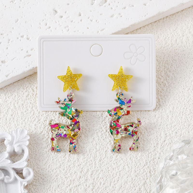 Christmas Earrings Cute Cute Earrings Christmas Tree Snowflake Women'S Fashion Jewelry Supply