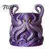 Unique Ocean Retro Flower Pot 3D Printed Octopus Planter, Artistic Coastal Plant Pot, Decorative Durable Relief Container for Cactus, Succulents, Desk
