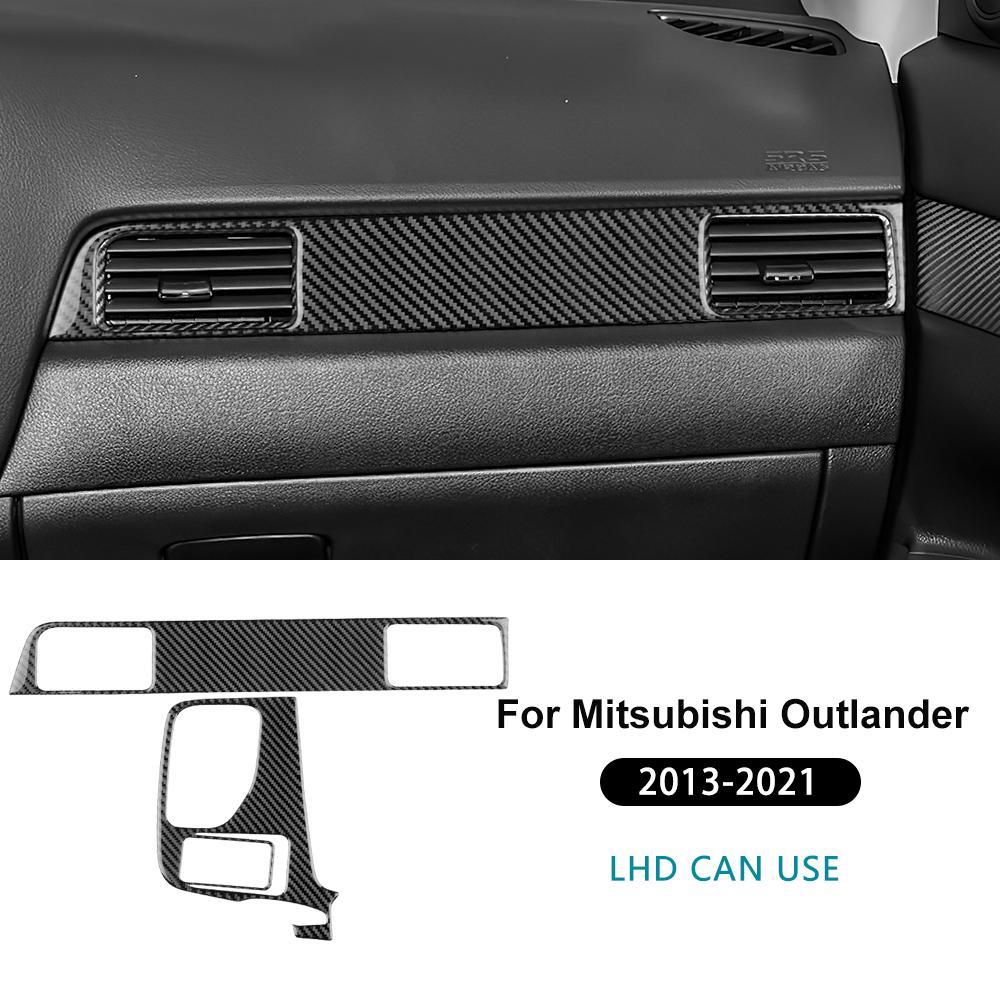 Für Mitsubishi Outlander 2013-2019 2020 2021 Echter Weicher Kohlefaser-Aufkleber Beifahrer-Luftauslassblenden-Verkleidung für LHD RHD