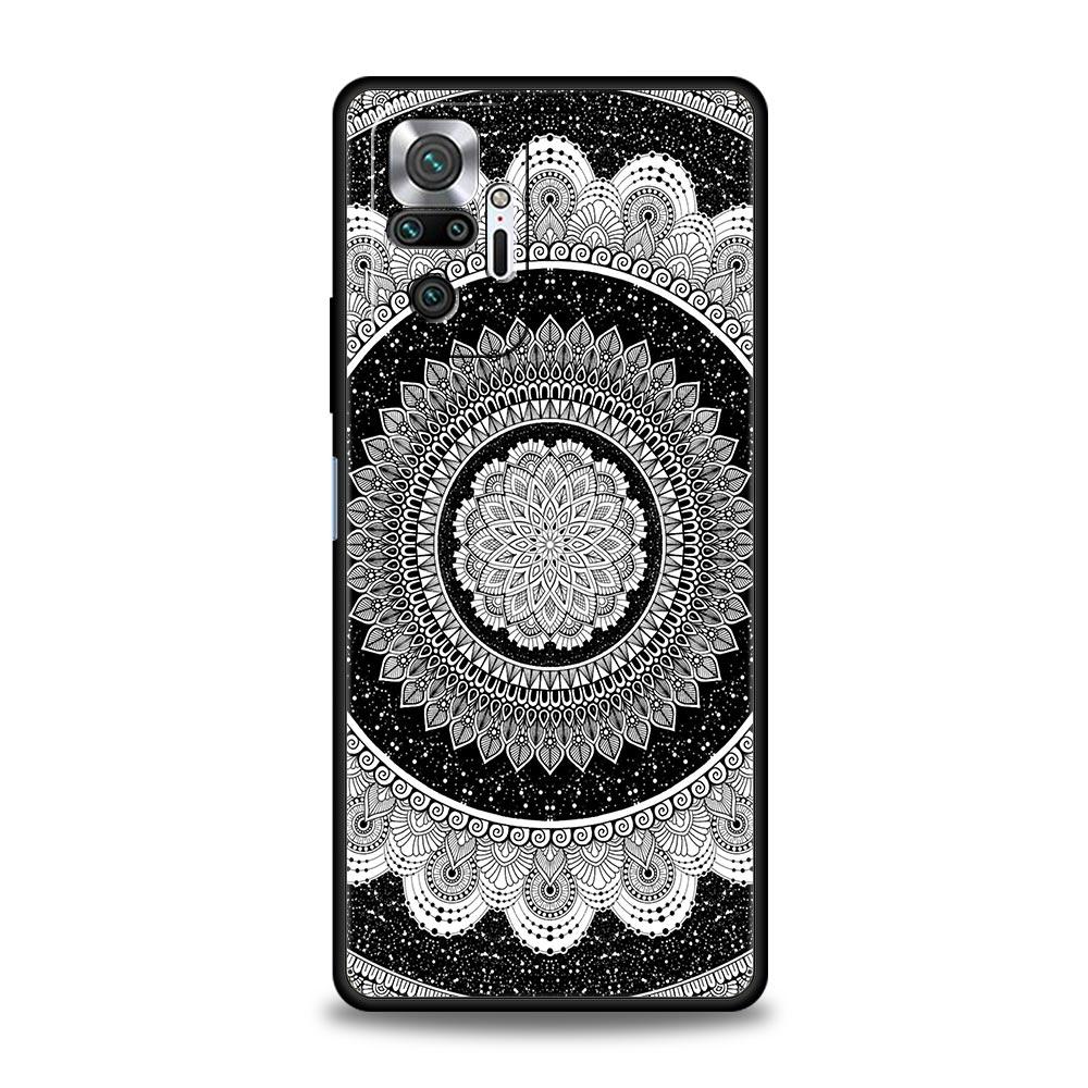 Retro Circular Totem Design Phone Case Cover for Redmi 14C 10C Note 15 14 13 12 10 11 K40 Pro Plus 5G Shockproof Soft TPU Shell