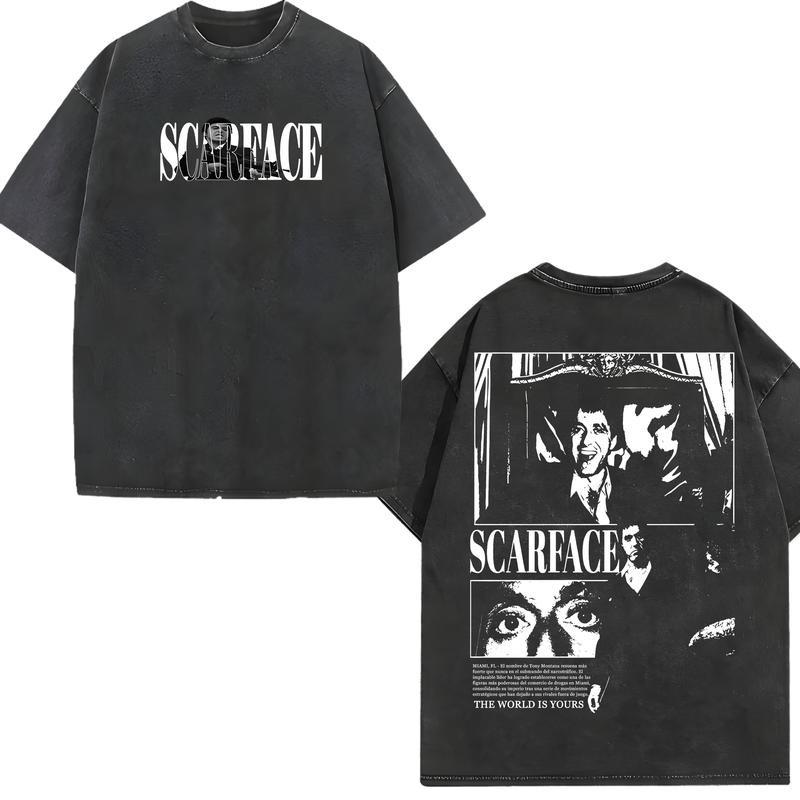 80s Mafia Movie Vintage Washed Oversized Unisex Cotton Graphic T-shirt