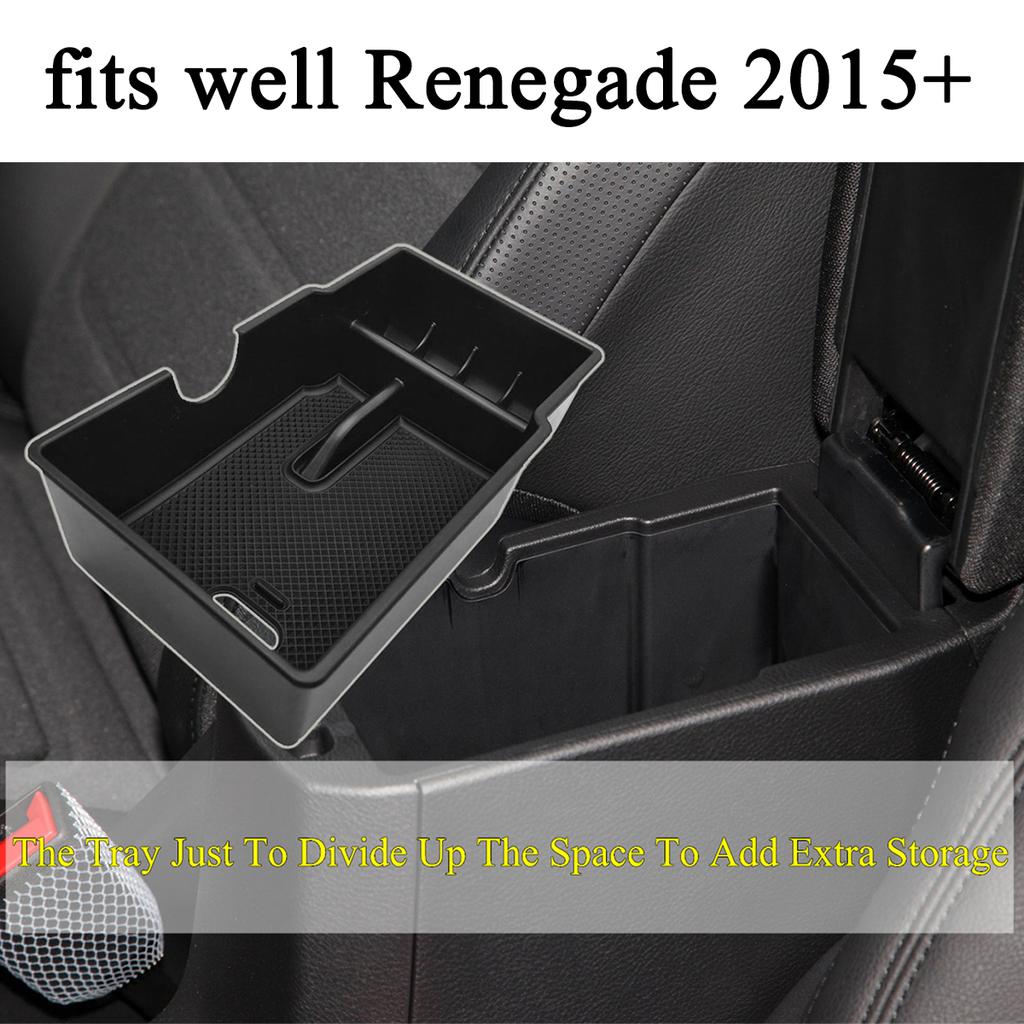 Center Console Glove Storage Tray Armrest Box Organizer for Jeep Renegade 2015 2016 2017 2018 2019 2020 Car Interior Accessories
