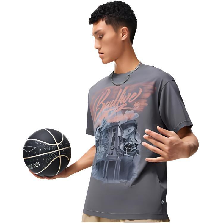 Li Ning Badfive T Shirt Men's Smoky Ink Gray AHST509-8