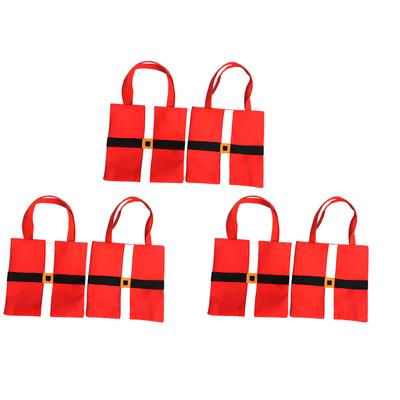 6Pcs Xmas Red Wine Bag Red Black Classic Candy Pouches Large Festival Handbags Kitchen Office Decorations Christmas Props