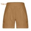 Women's Cotton Linen Shorts Elastic Waist Baggy Short Pants with Pockets Casual Knee-Length Summer Shorts