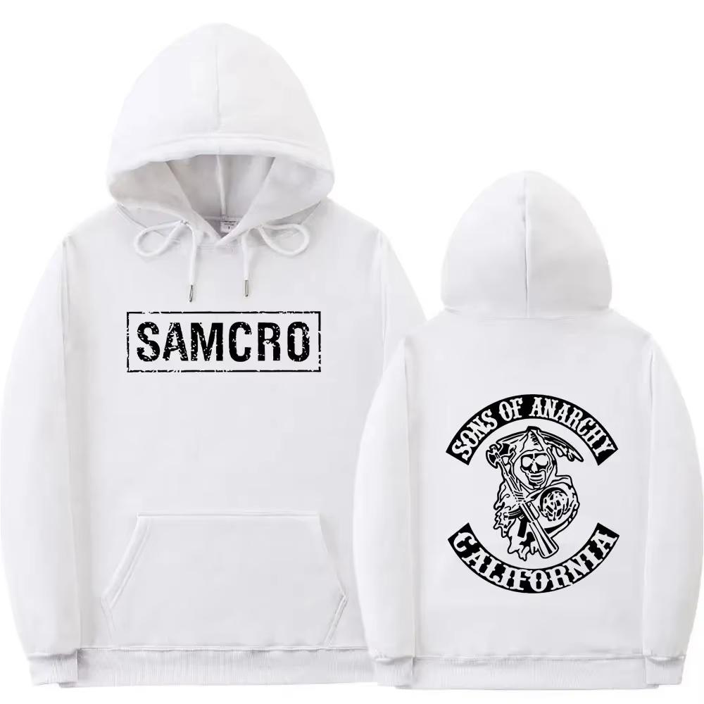 Doppelseitig bedruckter Hoodie Sweatshirt Tops Sons of Anarchy SAMCRO Herren Damen Mode Markendesign Pullover Baumwolle Fleece Hoodies