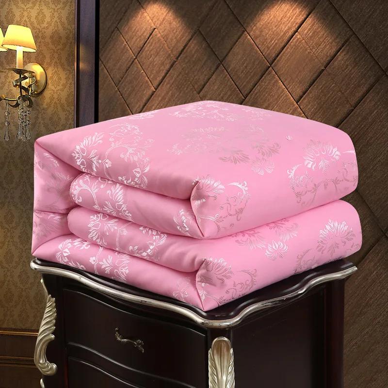 

Cotton gold jacquard silk quilt, pure cotton handmade mulberry silk thickened winter quilt core, spring and autumn quilt 150x200cm 1.5kg розовый