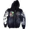 2025 New Cross-border Trendy Brand Goth Hooded Cardigan Sweater Jacket Embroidery Street Trend Printing Men and Women