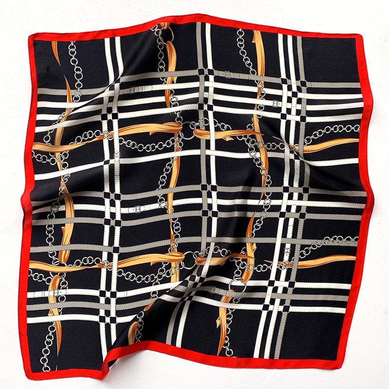 

New Decorative Silk Square Scarf for Spring Autumn and Summer Women s Letters Decorative Scarf Fashionable Mulberry Silk Scarf 53*53cm