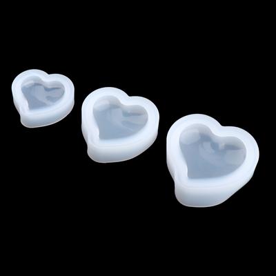 3 sztuk Silikonowe 3D love heart Formy do Odlewania Żywicy Tworzenia Biżuterii DIY