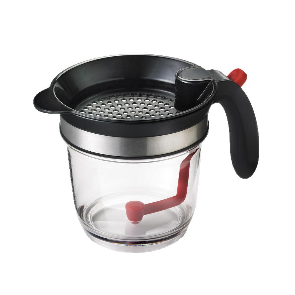 Bottom Release Gravy Heat-Resistant Fat Separator with Fine Mesh Strainer for Cooking Oil Broth Soup and Pan Drippings