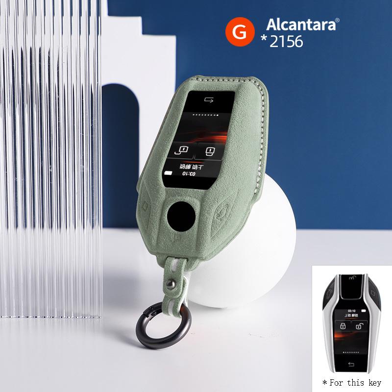 Alcantara For Bmw 1 3 5 7 Series X1 X3 X5 X6 X7 F30 G20 F34 F31 G30 G01 F15 G05 I3 Car Key Case Remote Suede Keychain Cover