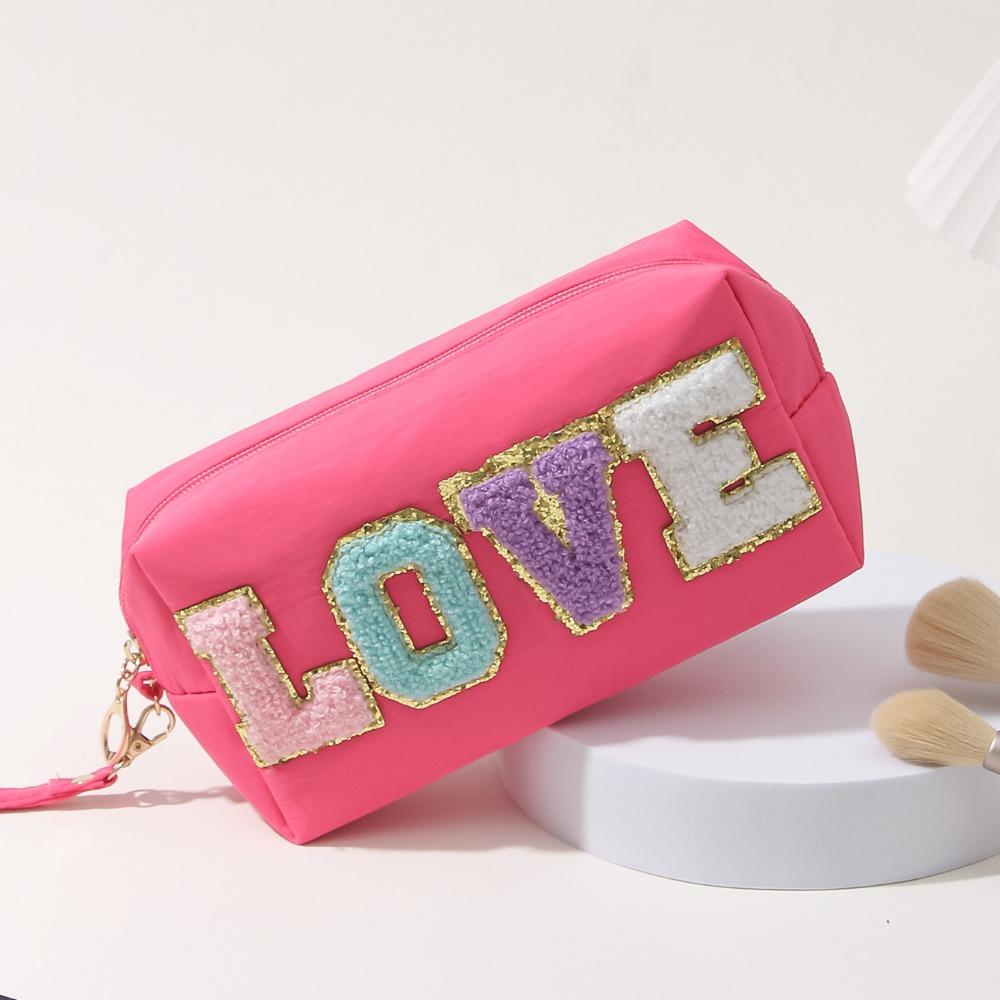 

Large Capacity Makeup Bag Embroidered Stationery Bag Simple Storage Bags Women рожевий червоний колір