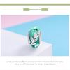 Silver Ziyun Green Leaf Glass Beads Sterling Silver Bracelet - SCC863