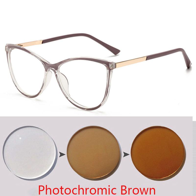 Blue Light Blocking Cat Eye Nearsighted Eyeglasses Spring Hinges Unisex Oval Prescription Spectacle 0 -0.5 -1.0 -2.0 To -6.0