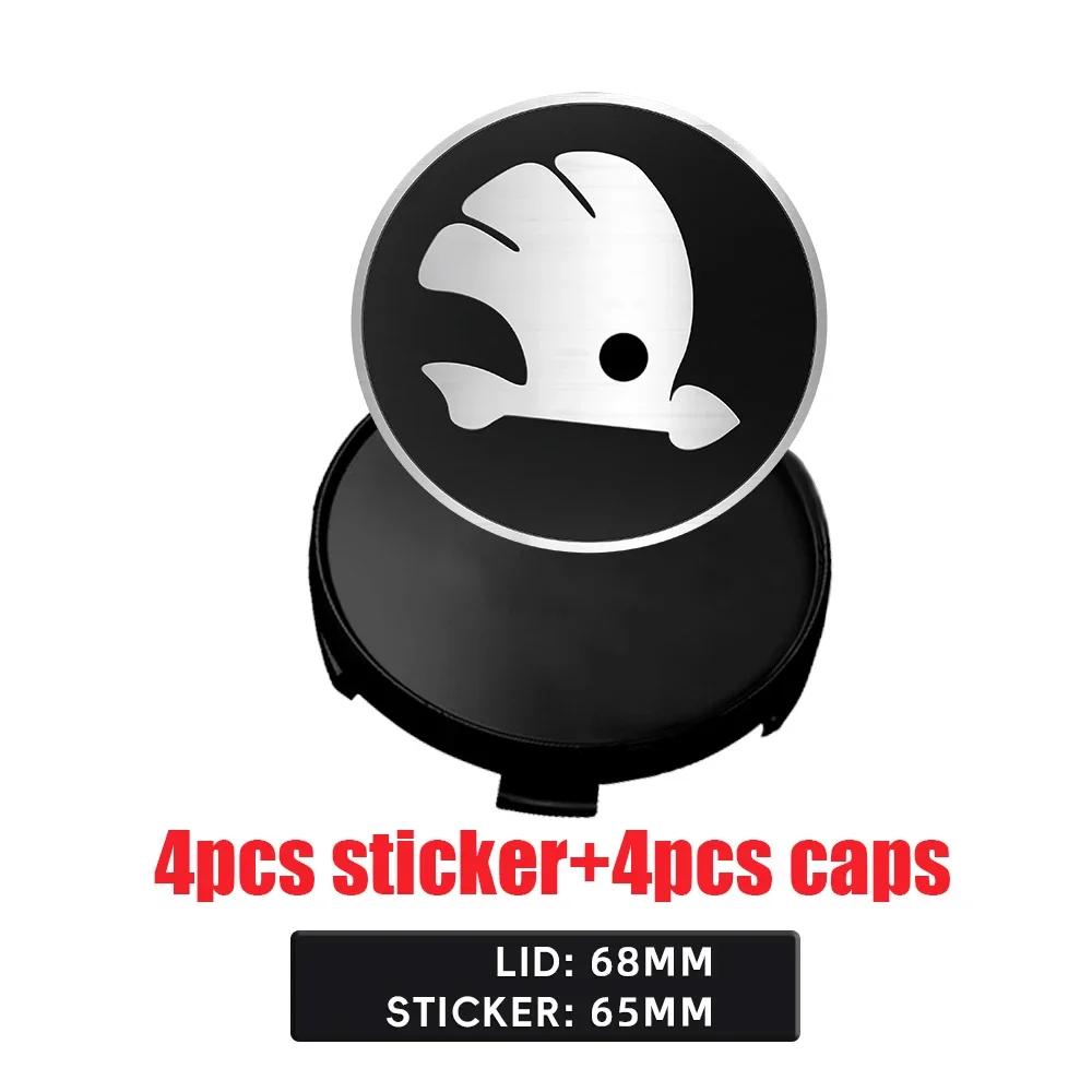 Car Sticker 2025 Hot 4Pcs 56/60/65/68MM Wheel Center Hub Caps Sticker Tire Rim Cover For Skoda Octavia A5 3 2 VRS Vision Kodiaq