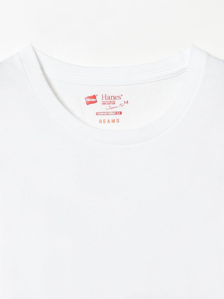 Beams Hanes Custom Japan Fit 2-Pack T-Shirts, Men's, White, Small, 11490010411