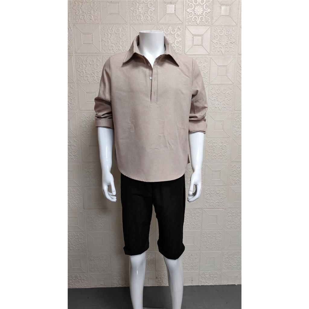 Men's Long-sleeved Lapel Casual Loose Shirt
