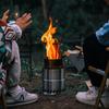 Outdoor Portable Round Wood Stove Charcoal Stove Solid Alcohol Stove Thickened Stainless Steel Cookware Size Optional