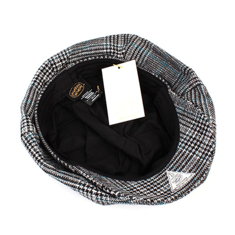 Universal Chemistry Glencheck Black Wool Newsboy Cap