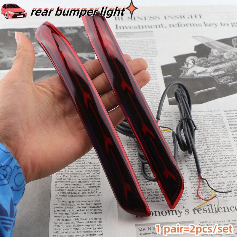Rear Bumper Lights for Toyota Innova 2016 2017 2018-2021 Back Fog Light Lamp Lamps Brake Reflector LED 3-1 In