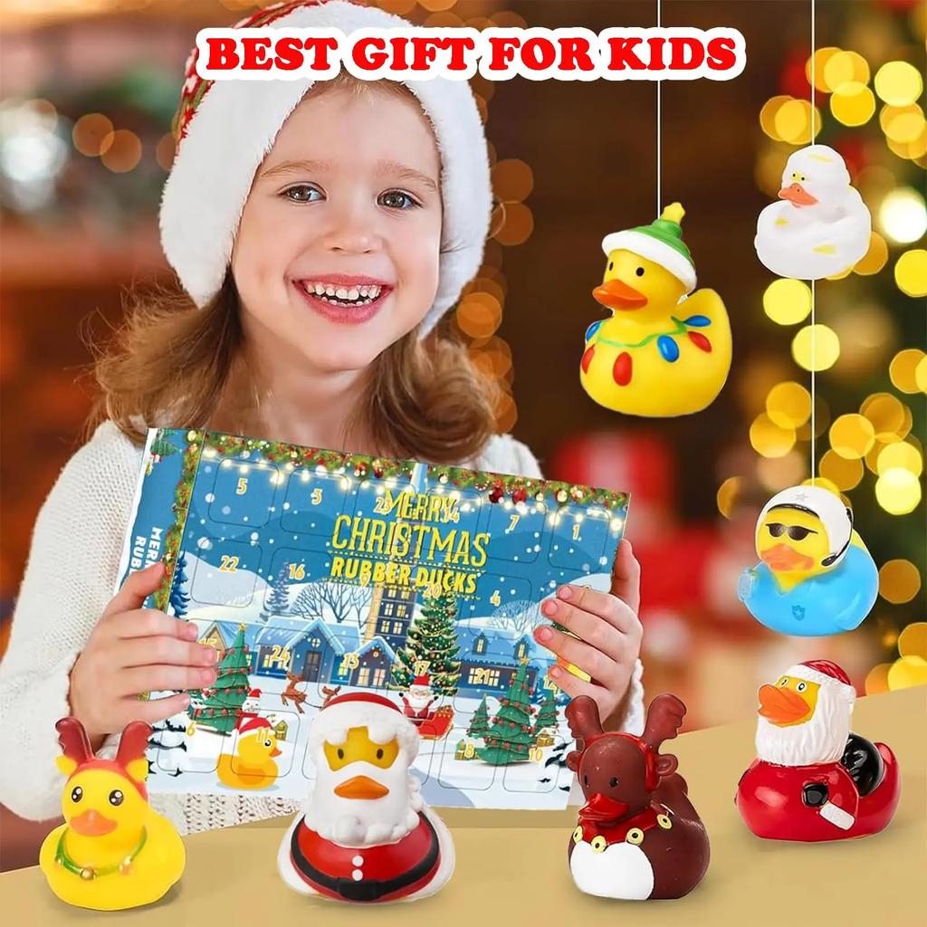 Christmas Rubber Duck Advent Calendar ,24 Days Christmas Countdown Calendar,24 Rubber Ducks for Boys Girls Christmas Party