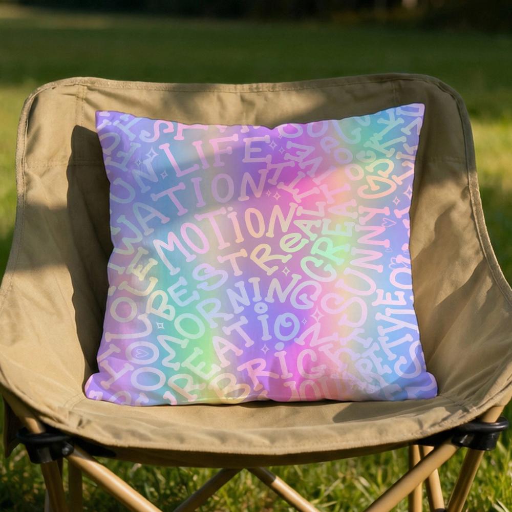Simple English letters Cushion Cover Soft Reversible  Durable Pillow Cover  MultiScene Use for Home  Car Daily Comfort