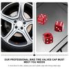 VORCOOL Air Valve Cap for Car, Aluminum Alloy, Red Dice, Tire Valve Cap, Motorcycle, Bicycle, Stylish, Set of 4