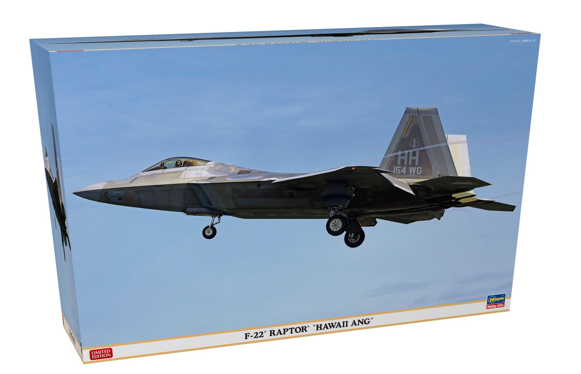 Пластиковый модельный набор Hasegawa ВВС Национальной гвардии Гавайев Raptor 07555 1/48 F-22 (Самолет)