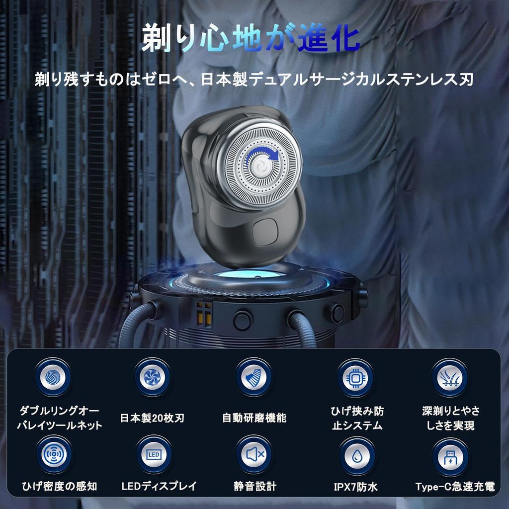 Compact Electric Electric Electric Shaver with Beard Density Rotary Close Automatic IPX7 LED Power Low Business Keep In the Birthday Gift for Japanese