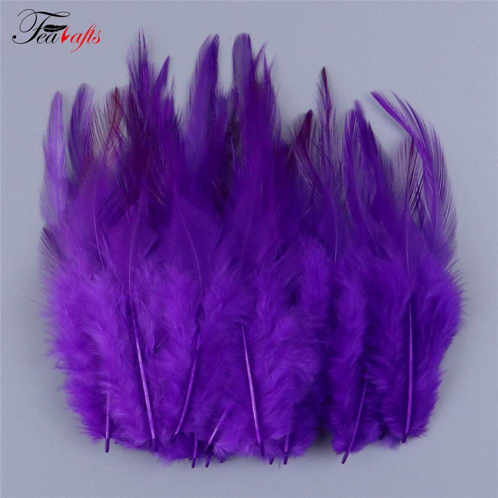 100pcs Rooster Feather Plume For Jewelry Making Pink Fly Tying Plumas Wedding Dress Decorative Dream Catcher Feathers DIY Crafts