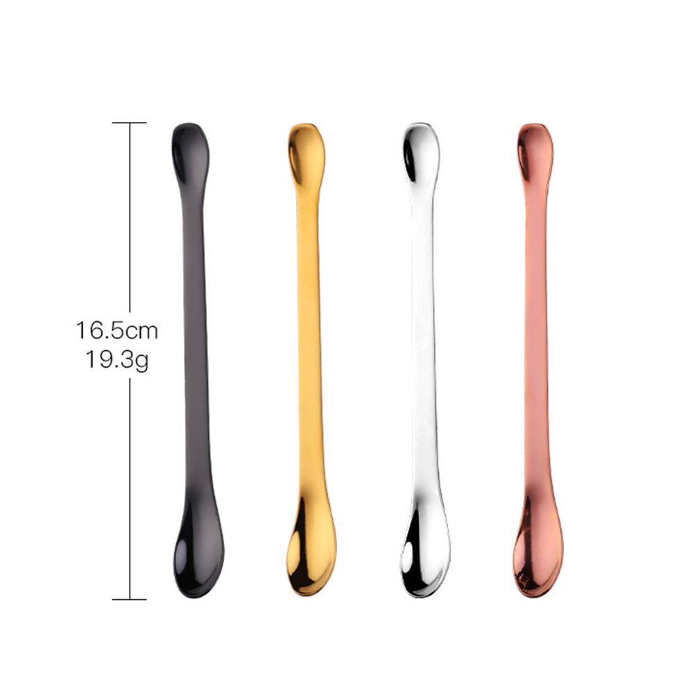 Double-End Stainless Steel Spoon Premium Mirror Finish Seasoning Coffee Stirring Tool Kitchen Dining Utensil for Home Restaurant
