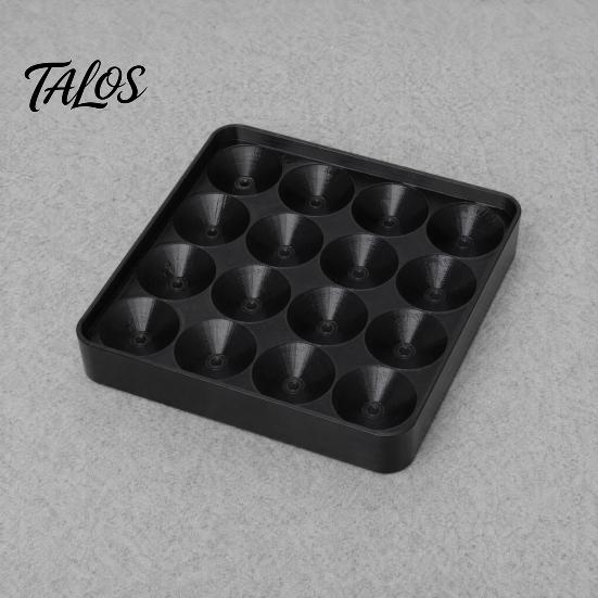 3D Printed Pool Ball Rack 16 Holes Billiard Tray, Billiards Storage Box with Anti-Slip Arc Concave, Protective Organizer Holder Tray for Snooker