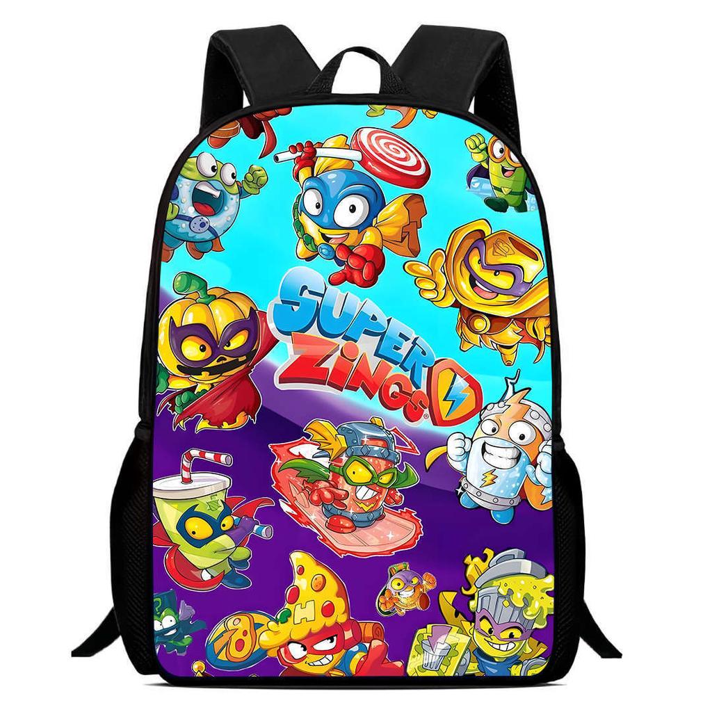 Printed Super Zings School Bag, Elementary School Cartoon Backpack 12th Grade