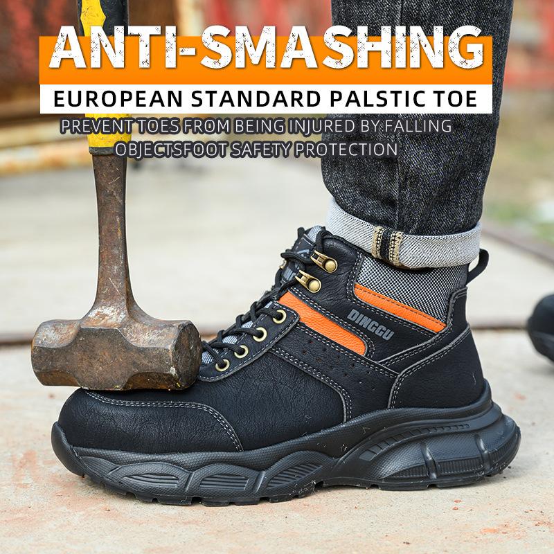 Fashion Men's boots Anti-smash Anti puncture Work Boots Safety Shoes Men Steel toe shoes Security Boots Protection Shoes Comfort
