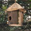 Gorgeous Rustic Wooden Birdhouse Perfect Fit for Outdoor Spaces 16x16cm