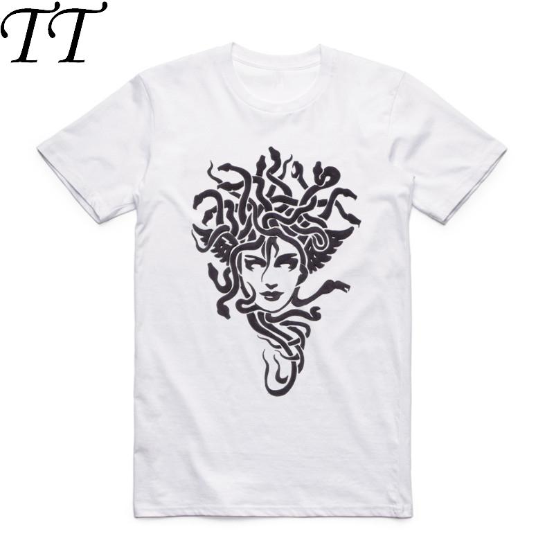 

2019 S-XXX Men Woman Mythology Medusa White T-shirt Short Sleeve O-Neck Casual Fashion Camisetas Harajuku Tshirt - Men s Summ... S разноцветный