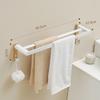 Yi Pan Foldable Double Towel Rack, Space Aluminum with Beech Wood White Style