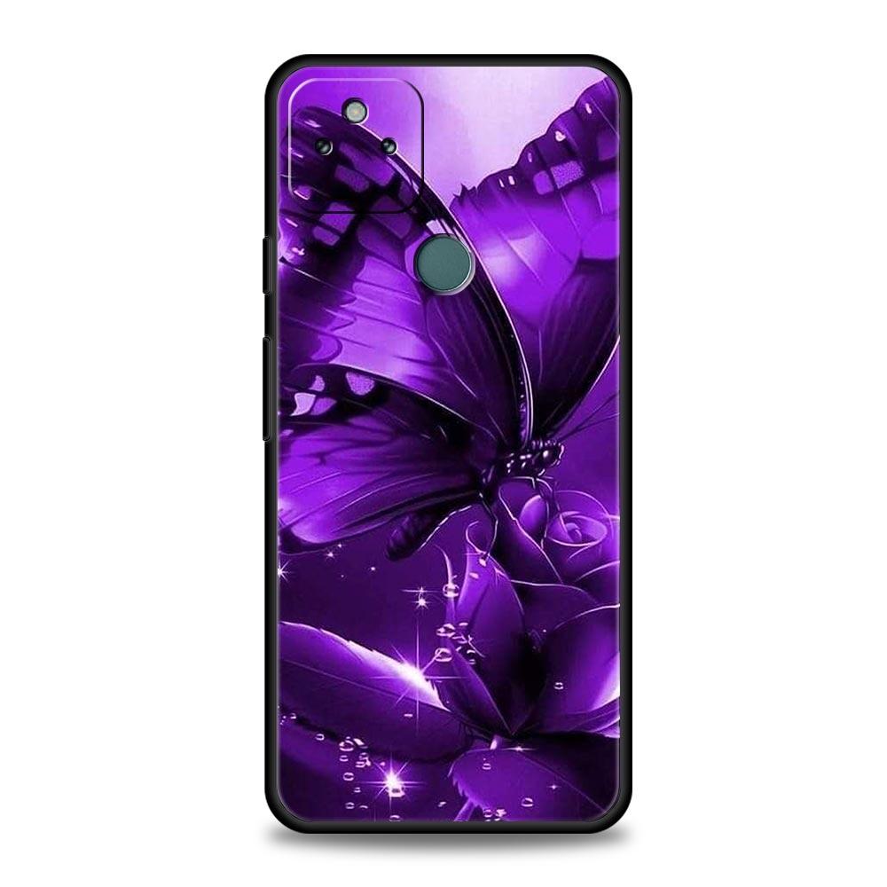 Art Purple Butterfly Phone Case Cover for Google Pixel 10 9 8 7 6 9A 8A 7A 6A Pro Shockproof Soft TPU 10 Pro XL Shell Fundas Bag