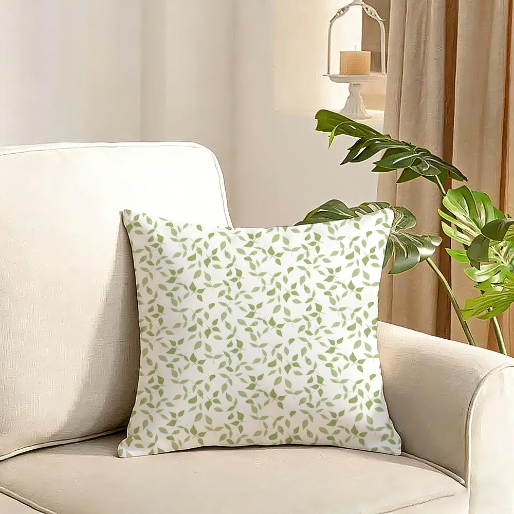 Modern Style Leaf Cushion Cover Reversible Plush Pillow Cover Soft Fluffy Home Decor for Sofa Bedroom