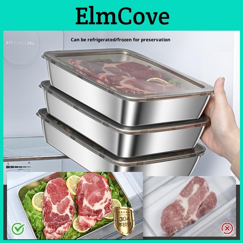 Box 304 Stainless Steel 1235pcs Food Container With Cover Kitchen Storage Box Fresh Refrigerator Trays