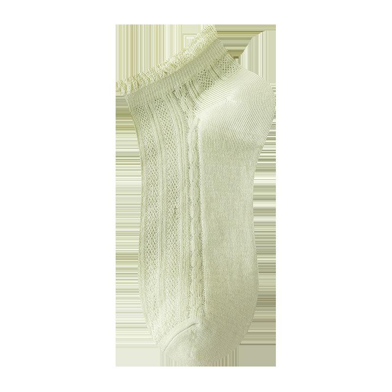 Women's socks, summer thin breathable antibacterial mesh socks, sweet solid color short socks for girls