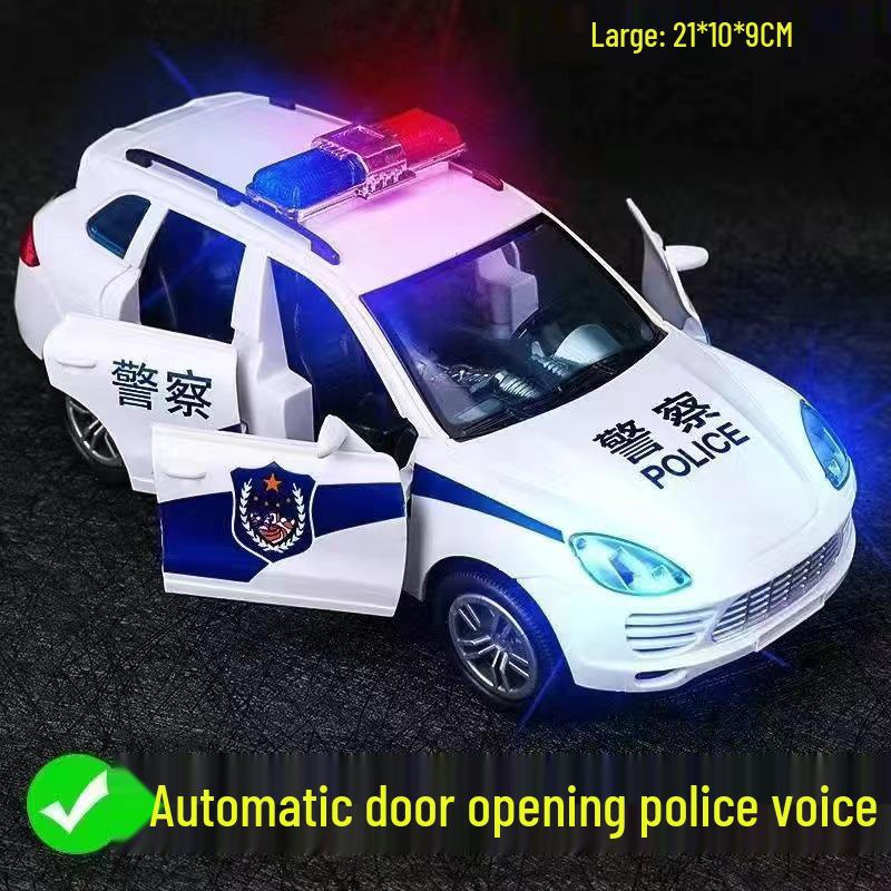 360° Rotating Police Car Toy with Automatic Door Opening