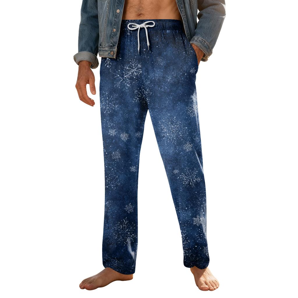 Men's Home Soft Pajama Pants Drawstring With Pockets Casual Sports Pants