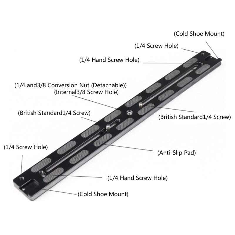 Heavy Duty Photography Lightweight Aluminum Long Arm Quick Release Plate Suitable For Tripod Ballhead 38mm Clamp Adapter