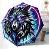 1 Stück Wolf Neon Automatischer Regenschirm Hochwertiges Schirmdach, Tragbarer Faltregenschirm mit, Ideales Geschenk für - Reisen 164