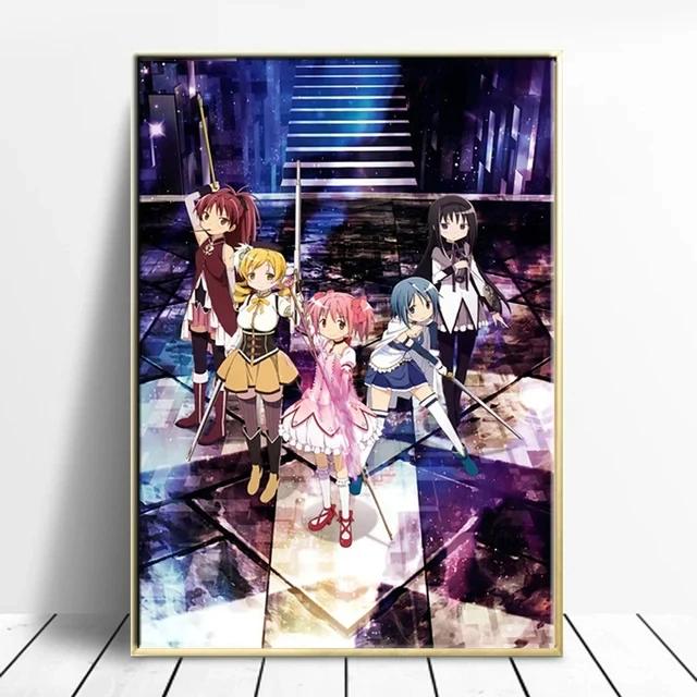 Puella Magi Madoka Magica Ιαπωνικό Άνιμε Κινούμενα Σχέδια Αφίσες Εκτυπώσεις Τέχνη Τοίχου Ζωγραφική σε καμβά Εικόνα για Σαλόνι Διακόσμηση Σπιτιού
