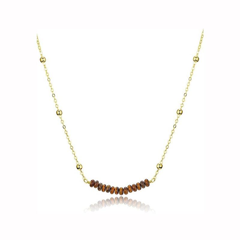 

Rainbow Chakra Beaded Necklace – Gold Accent Dainty Jewelry, Balance Energy Gift for Women